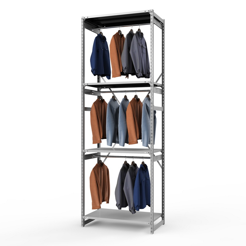 Стеллаж металлический для одежды ТСУ Универсал, 3000х1000х600 мм. полки: метал. усил. 4 шт.