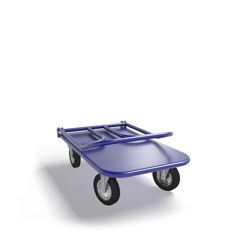 Платформенная тележка ТПСР 1 М (г/п 400 кг, 800x500 мм, колеса черная резина 160 мм, складная ручка)