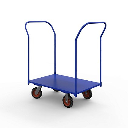 Тележка платформенная с двумя ручками ТЯ 3 основание (1000x600 мм, колеса черная резина 200 мм)