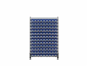 Стеллаж для пластиковых лотков SORTEX односторонний 1500x1000x450.01