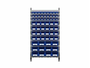 Стеллаж для пластиковых лотков SORTEX односторонний 1800x1000x450.05