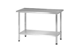 Стол производственный СПРп - 1000x600x860 Profi Inox (полка сплошная)