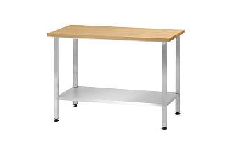 Стол кондитерский СПРп - 1200x700x860 Profi Inox, бук/40 (полка сплошная)