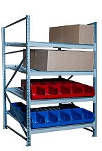Гравитационный стеллаж с роликовыми полками 1600х1800х1300, 4 яруса