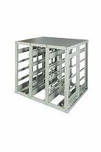 Стеллаж с направляющими V3-30 стационарный, двусторонний, 30 ячеек c ящиками