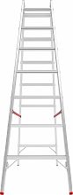 Индустриальная двухсторонняя алюминиевая стремянка с развальцованными ступенями NV5120.3