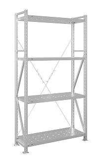 Стеллаж MS U 200x120x30/4 (Нагрузка на полку 280, перфорированная)