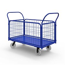 Тележка платформенная с сетчатыми бортами ТС 4 (600х1200) г/п 600 кг.200 литой нейлон