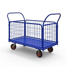 Тележка платформенная с сетчатыми бортами ТС 7 (800х1400) г/п 600 кг.200 литая протекторная резина